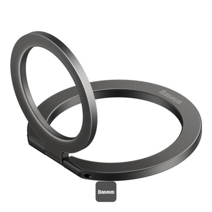 Baseus Halo Series Foldable Metal Ring Stand - 360 Degree Rotation Magnetic Holder - Ultra-Slim Zinc Alloy Smartphone Grip - Vertical and Horizontal Kickstand - Universal Compatibility for All Phones and Tablets