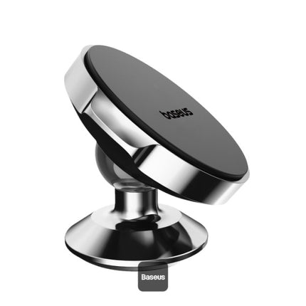 Baseus Small Ears Series Magnetic Car Phone Holder - Vertical Adhesive Type Dashboard Mount - 360 Degree Rotatable Head - Powerful Magnetic Suction - Compact Minimalist Design - Universal Smartphone Compatibility