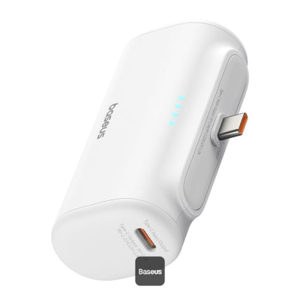 Baseus Compact Series Portable Power Bank - 5,000mAh Capacity - 20W Power Delivery (PD) - Built-in Type-C Connector - Pocket-Sized Travel Design - Foldable Kickstand