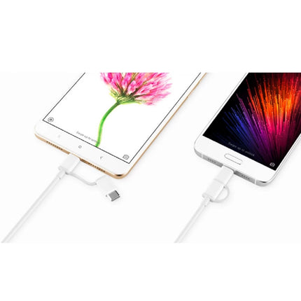 كابل شاومي (Xiaomi) الأصلي 2 في 1 (Micro-USB إلى Type-C) طول 100 سم - شحن سريع ونقل بيانات آمن