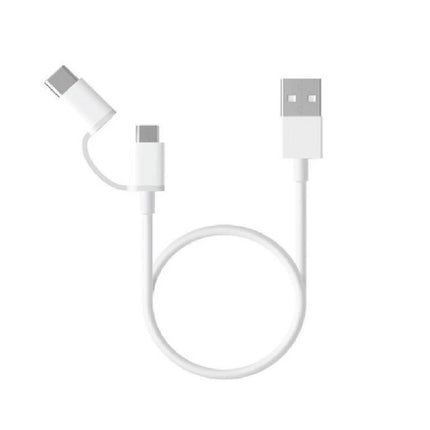 كابل شاومي (Xiaomi) الأصلي 2 في 1 (Micro-USB إلى Type-C) طول 100 سم - شحن سريع ونقل بيانات آمن
