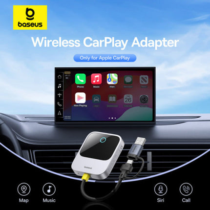 Baseus Prime Trip Wireless CarPlay Adapter for iPhone - Converts Wired to Wireless CarPlay - 5.8GHz High-Speed Transmission - Plug and Play - Stable Connection - Compact Design - For iOS 10 and Above