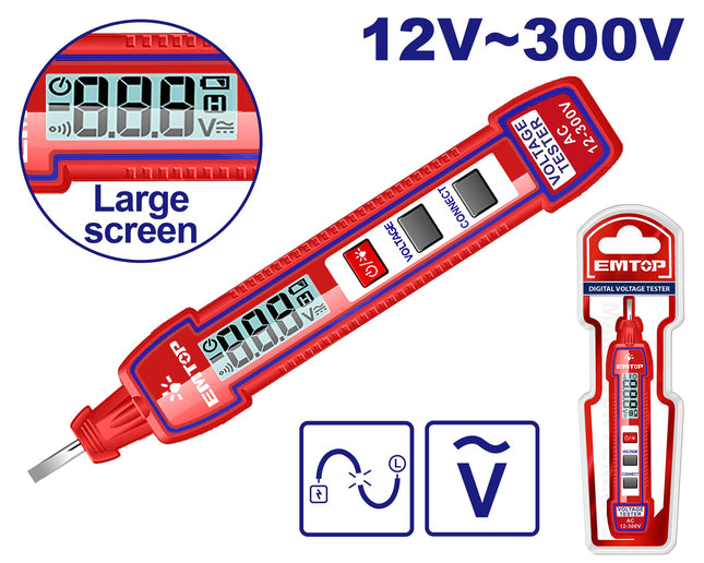 EMTOP ETPL33001  Voltage Tester Screwdriver (12V–300V)