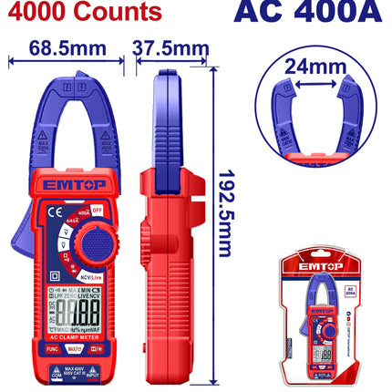 EMTOP EDMR762001  - 400A Digital Clamp Meter