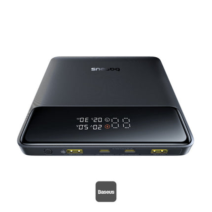 Baseus Blade H1 Lite 100W Laptop Power Bank - 20000mAh Capacity - Ultra-Slim Design - 4 Ports (2 USB-C + 2 USB-A) - Digital HD Display - Includes Type-C Cable - Black