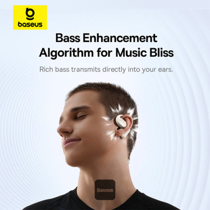 سماعات باسوس (Baseus Eli 10i Fit) لاسلكية - تصميم مفتوح للرأس (Open-Ear) - تثبيت رياضي محكم - تقنية ENC لصفاء المكالمات - مقاومة للعرق