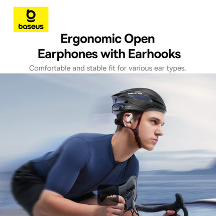 سماعات باسوس (Baseus Eli 10i Fit) لاسلكية - تصميم مفتوح للرأس (Open-Ear) - تثبيت رياضي محكم - تقنية ENC لصفاء المكالمات - مقاومة للعرق