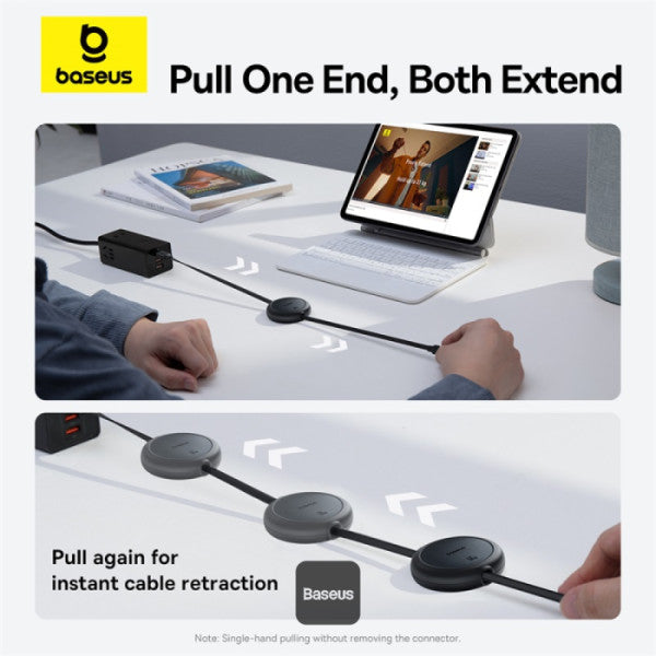 Baseus Free2Pull Mini Retractable USB-C to USB-C Cable - 60W Power Delivery Fast Charging - Adjustable Length Both-Way Pulling - CarPlay and Android Auto Compatible - 1 Meter Baseus Free2Pull Mini Retractable USB-C to USB-C Cable - 60W Power Delivery Fast Charging - Adjustable Length Both-Way Pulling - CarPlay and Android Auto Compatible - 1 Meter