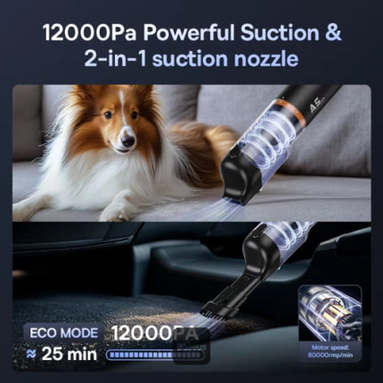 مكنسة سيارة باسوس A5 اللاسلكية - قوة شفط 16,000 باسكال - تصميم محمول بدون أسلاك - شاشة LED ذكية - نظام فلترة عالي الكفاءة - مكنسة يدوية للسيارة والمنزل