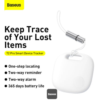 جهاز التتبع الذكي باسوس T2 برو (Baseus T2 Pro) - يعمل بالبلوتوث لمنع فقدان المقتنيات - منبه ثنائي الاتجاه - تتبع الموقع في الوقت الفعلي - بطارية تدوم طويلاً - تصميم مدمج للمفاتيح، المحفظة، والحقائب
