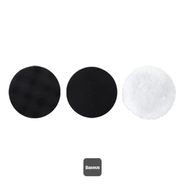 Baseus Cordless Polisher Pad Set - 3-Piece Replacement Set - Foam, Wool, and Waffle Pads - Hook and Loop Attachment - 125mm Diameter - High Durability Baseus Cordless Polisher Pad Set - 3-Piece Replacement Set - Foam, Wool, and Waffle Pads - Hook and Loop Attachment - 125mm Diameter - High Durability