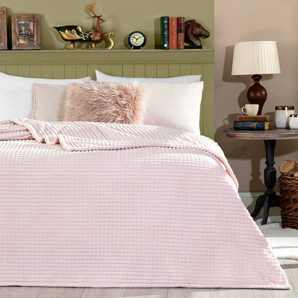 Emile Wellsoft Double-Sided Embossed Blanket - Powder