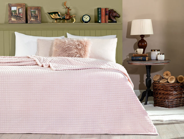 Emile Wellsoft Double-Sided Embossed Blanket - Powder