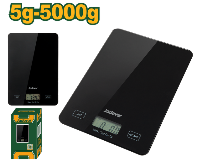 Jadever Tempered Glass Kitchen Scale