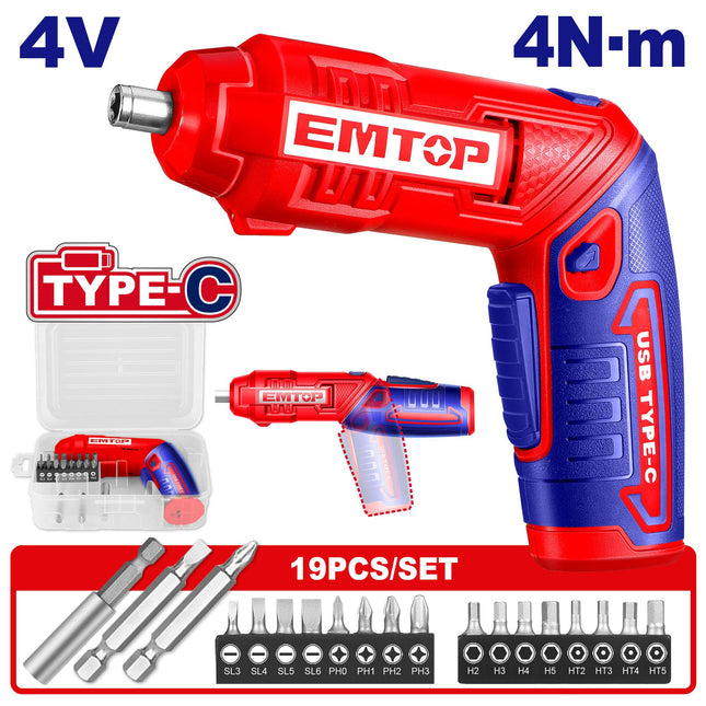 EMTOP 4V Cordless Screwdriver