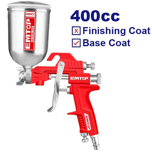 EMTOP Air Spray Gun 400cc with various connector