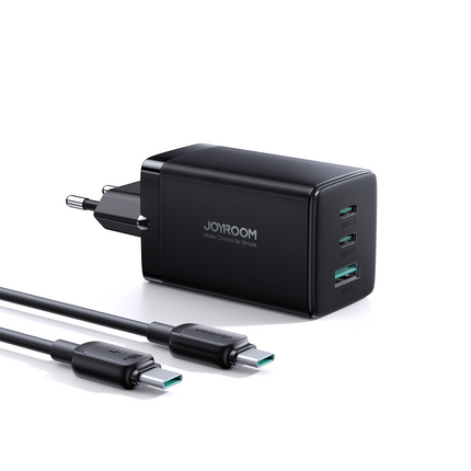 TCG01 65W 2C1A Fast Charger-Black+100W C to C Cable 1.2m-Black (EU)