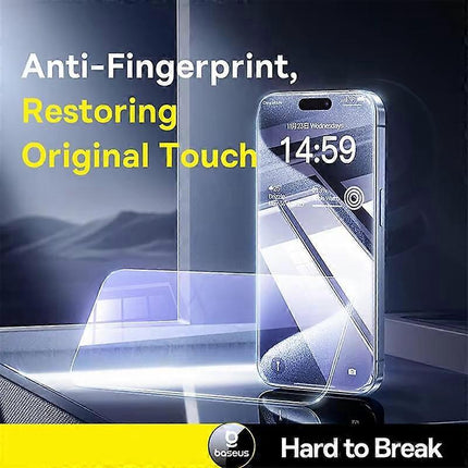 Baseus Privacy Tempered Glass Screen Protector for iPhone 16 Pro & 16 Pro Max - Anti-Peeping Technology - Full Coverage - 9H Hardness - High Clarity - Scratch Resistant