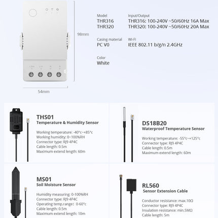 THR316 SONOFF TH Origin Smart Temperature and Humidity Monitoring Switch