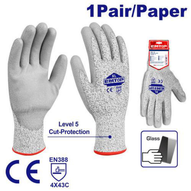 EMTOP EPGV0301  Cut-Resistant Gloves (Grey)