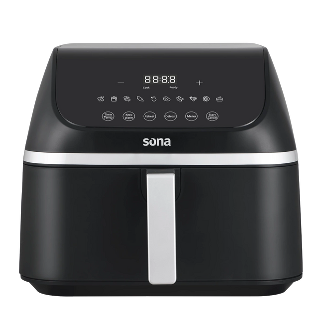 Sona Air Fryer 9 L Black With Cooking Divider in Drawer 10 Programs