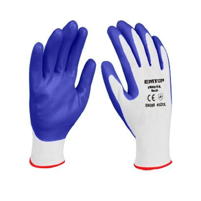 EMTOP ENGV0101XL – Blue Work Gloves (XL Size)