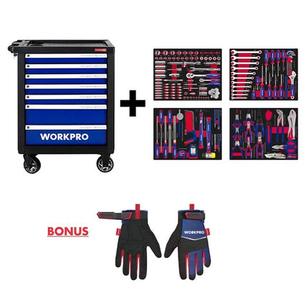 WORKPRO 255PC Cabinet Tool Set with EVA Tray

