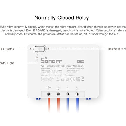 POWR3 SONOFF POWR3 High Power Smart Switch