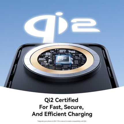 Joyroom JR-PBM11 Qi2 Magnetic Wireless Power Bank - 10000mAh - 22.5W Fast Charging - Certified Qi2 Technology - Built-in Foldable Stand - Digital Display - Black