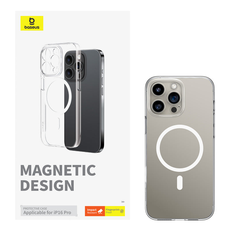 غطاء هاتف مغناطيسي Crystal لهاتف iP 16 Pro غطاء هاتف مغناطيسي Crystal لهاتف iP 16 Pro