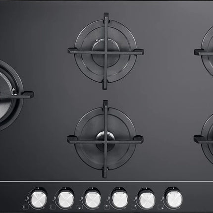 Elba Gas Hob Built-in 90 cm with Vitroceramic Design and Cast Iron Pan