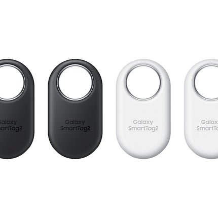 Samsung Galaxy SmartTag2 - 4 Pack (2 Black, 2 White) - Long-Lasting Battery up to 500 Days - IP67 Water Resistant - Compass View - Bluetooth Tracker