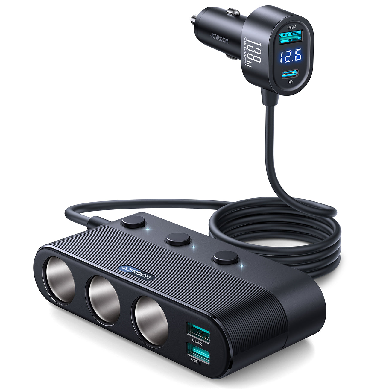 139W 7-in-1 Car Cigarette Lighter Splitter 139W 7-in-1 Car Cigarette Lighter Splitter
