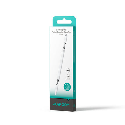 Joyroom JR-BP561 3-in-1 Magnetic Passive Capacitive Stylus Pen - Precision Disc Tip - Soft Fiber Tip - Built-in Ballpoint Pen - Universal Compatibility