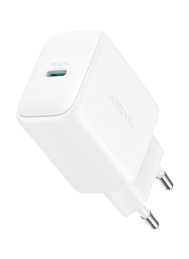 JR-TCF20 PD 20W Charger-White (UK)+C to L Cable 1m-White