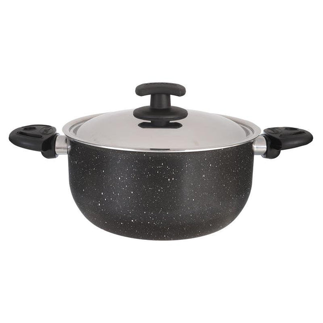 Nouval Teflon Cooking Pot, 22cm,Black