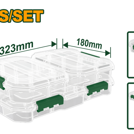  JADEVER 3‑Piece Transparent Organizer Box Set