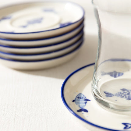 Grande Poisson 6-Piece Tea Plate Set for Elegant Service