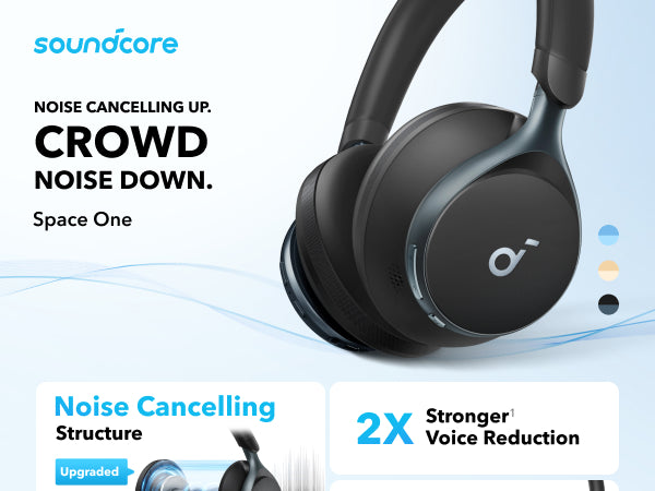 سماعات Anker Soundcore Space One — سماعات لاسلكية مع عزل نشط للضوضاء سماعات Anker Soundcore Space One — سماعات لاسلكية مع عزل نشط للضوضاء