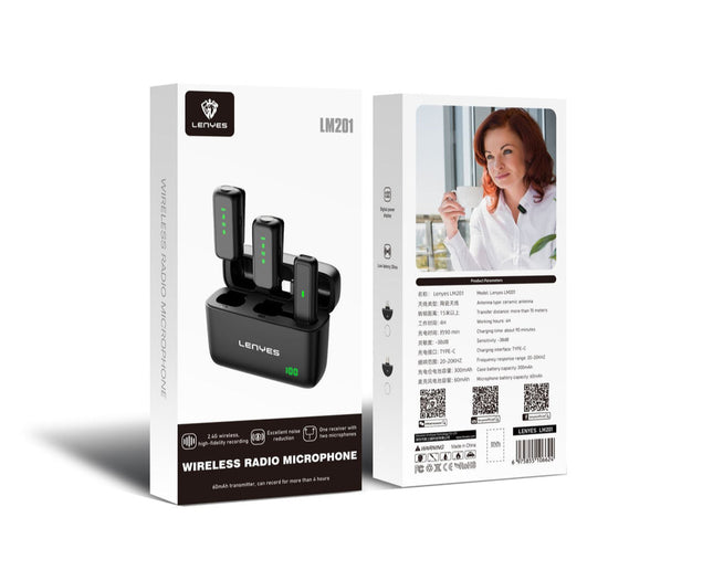 Lenyes LM201 wireless Radio Microphone - Black