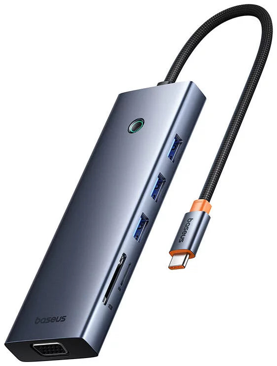 موزع منافذ باسوس الترا جوي (Baseus UltraJoy) نظام 10 في 1 - منفذ USB-C إلى HDMI 4K و VGA - شحن سريع 100 واط PD - منفذ إيثرنت Gigabit - قارئ بطاقات SD/TF - مخرج صوت 3.5 ملم موزع منافذ باسوس الترا جوي (Baseus UltraJoy) نظام 10 في 1 - منفذ USB-C إلى HDMI 4K و VGA - شحن سريع 100 واط PD - منفذ إيثرنت Gigabit - قارئ بطاقات SD/TF - مخرج صوت 3.5 ملم