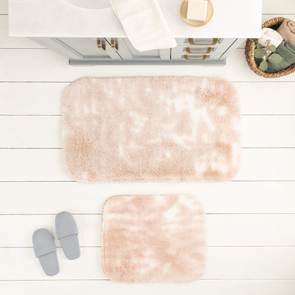 Damien 2-Piece Bathroom Mat Set - White & Powder