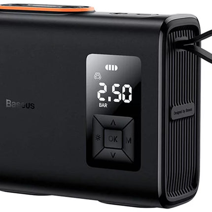 Baseus Mega Energy Pump Dual Cylinder Wireless Inflator - High-Pressure Portable Air Compressor - Fast Inflation - Digital Pressure Display - 6000mAh Battery - Auto Shut-off - Multi-mode for Cars, Motorcycles, and Balls