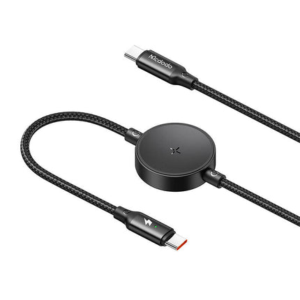 شاحن لاسلكي 2 في 1 من Mcdodo USB-C إلى USB-C + شاحن لاسلكي لساعة Samsung بقوة 60 واط بطول 1.5 متر CA-4170