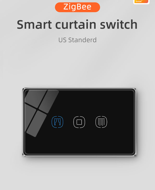 Zemismart - Zigbee Smart Switch -  Curtains 1Gang - US Type - Black