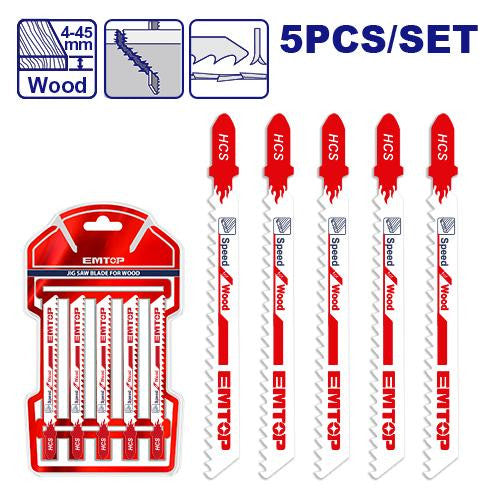 EMTOP ESBT111C   Jig Saw  5 Pieces Wood Drill Bit Set