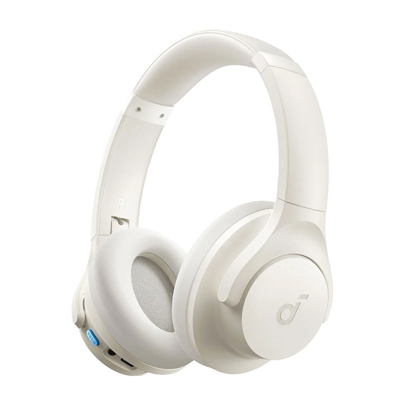 Powerology Hybrid ANC Wireless Headphones - Active Noise Cancellation - Black & Cream