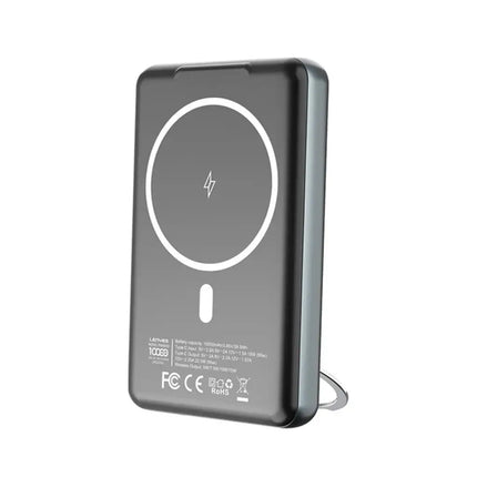 Lenyes PW1001D Magnetic Wireless Power Bank - 10000mAh - 22.5W Super Fast Charging - 15W MagSafe Compatible Wireless Output - LED Digital Display