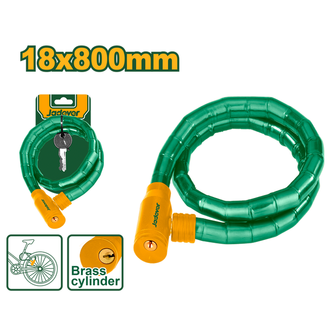 JADEVER Bicycle Snake Lock 18 × 800 mm 