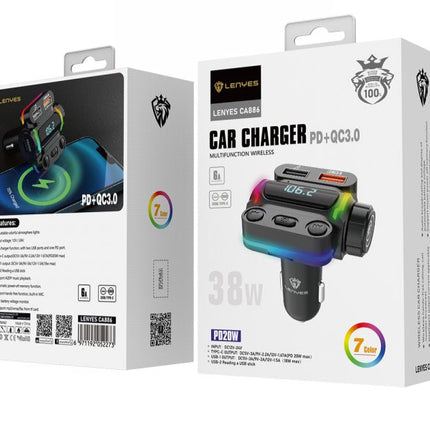 LENYES CA886 Fast Wireless Car Charger 38W – Black
